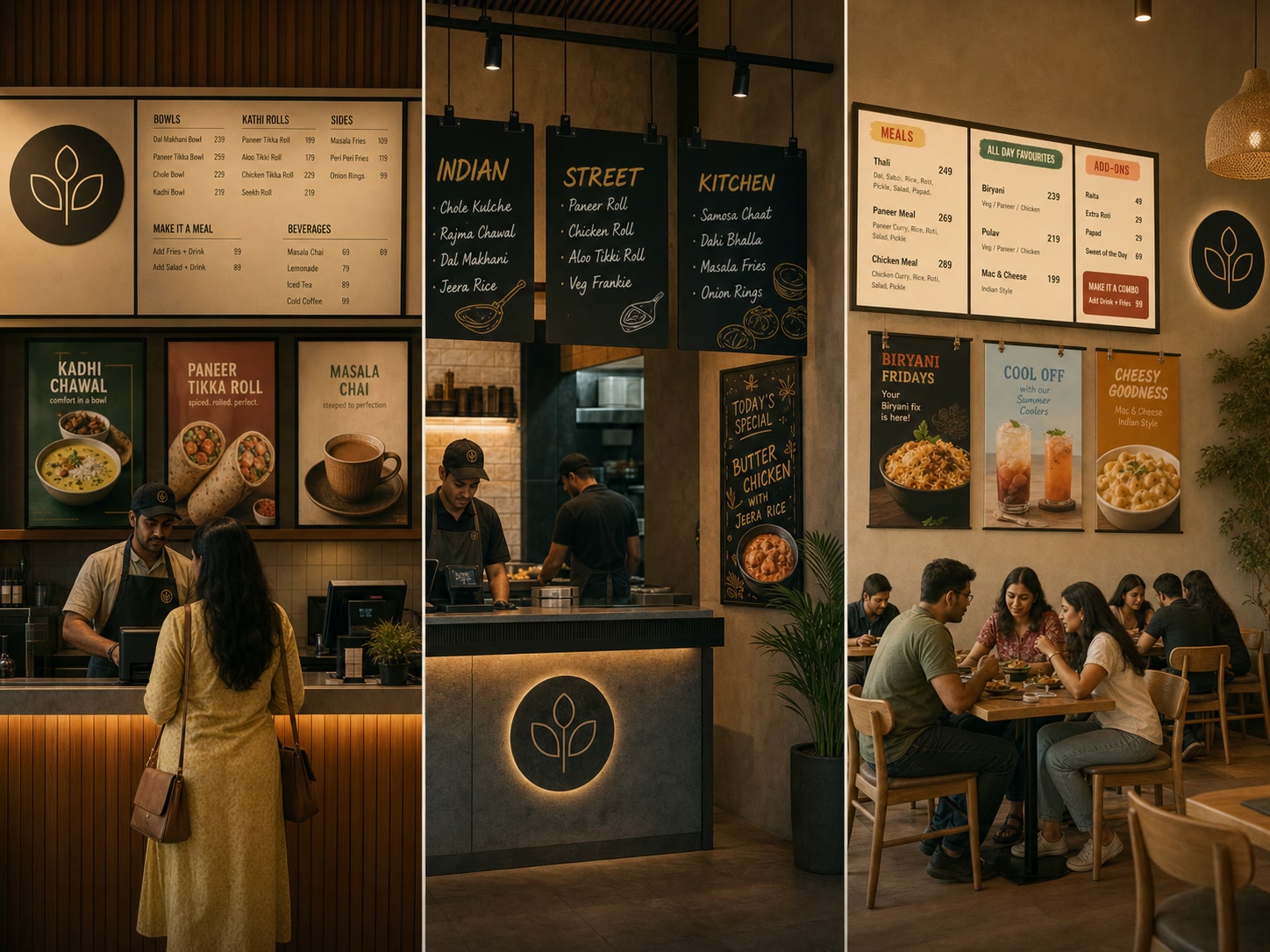 3 outlets. 3 different menus.